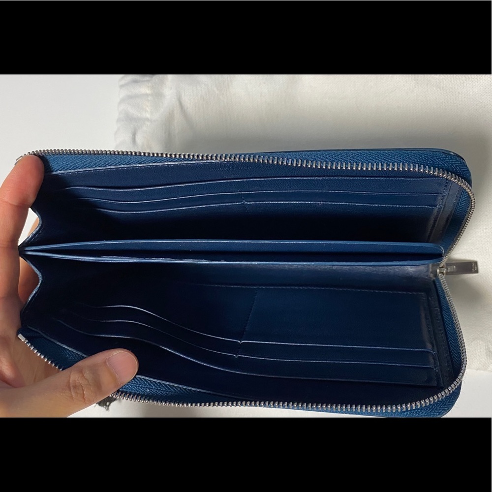 Authentic Celine blue half Zipped Wallet Preloved - Picture 3 of 14